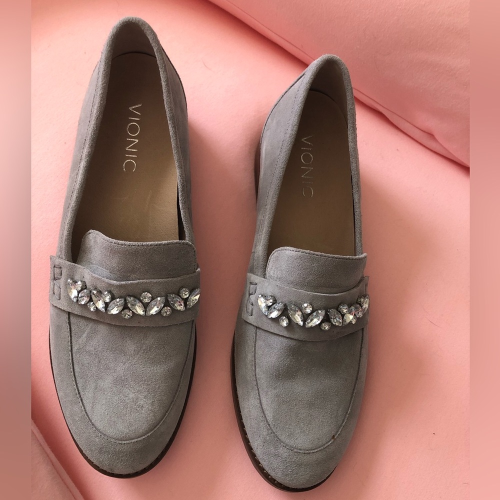 VIONIC loafers - grey suede size 8 - lightly worn